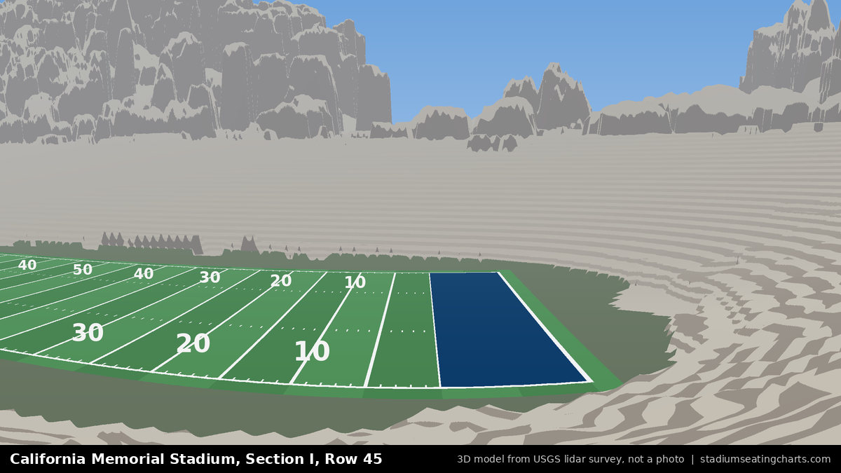 View from California Memorial Stadium Section I, Row 45, looking toward the field