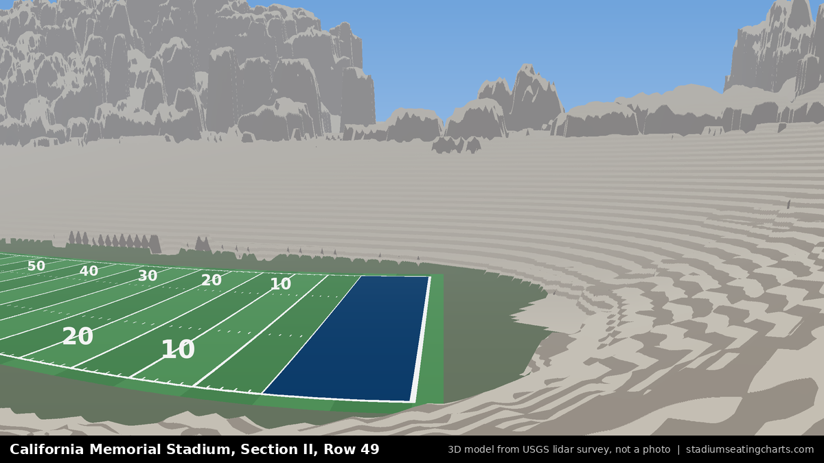 View from California Memorial Stadium Section II, Row 49, looking toward the field