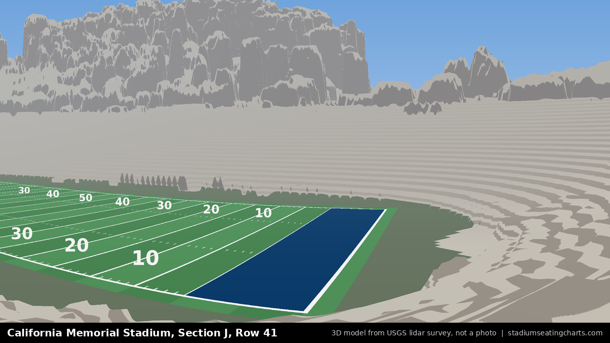 View from California Memorial Stadium Section J, Row 41, looking toward the field