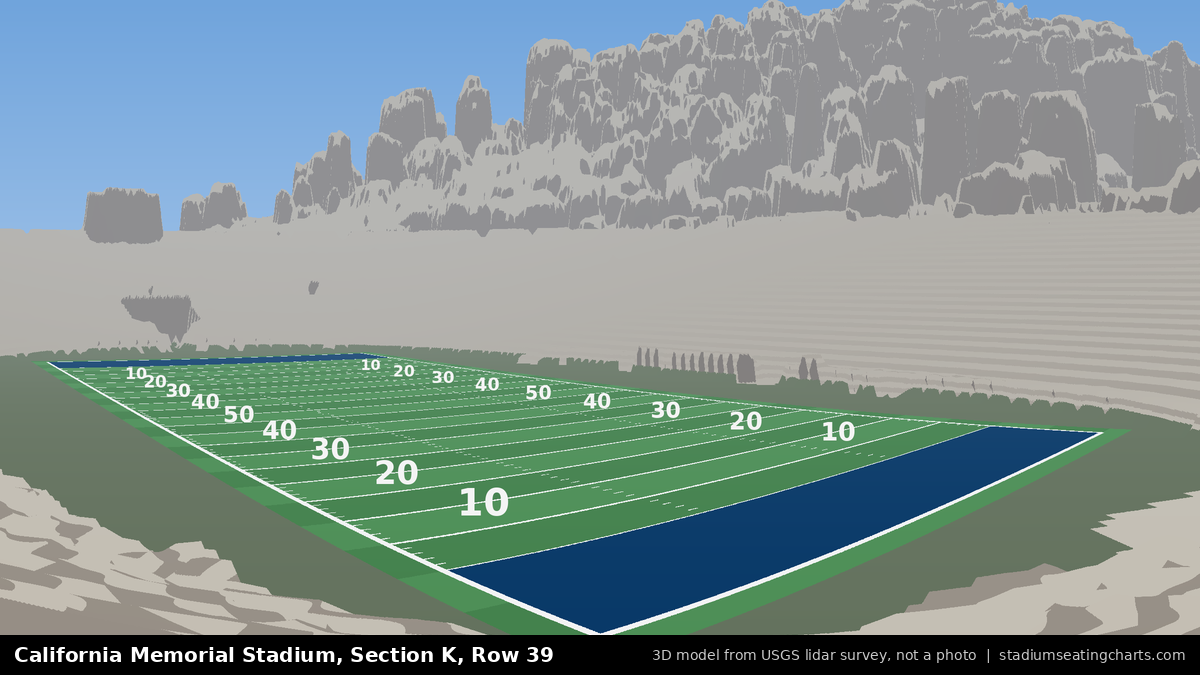 View from California Memorial Stadium Section K, Row 39, looking toward the field
