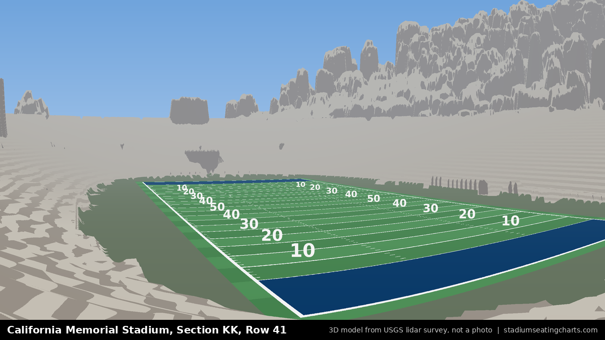 View from California Memorial Stadium Section KK, Row 41, looking toward the field