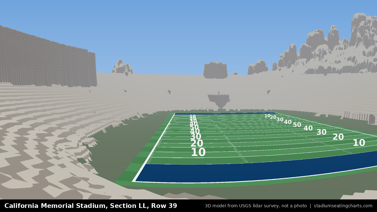 View from California Memorial Stadium Section LL, Row 39, looking toward the field