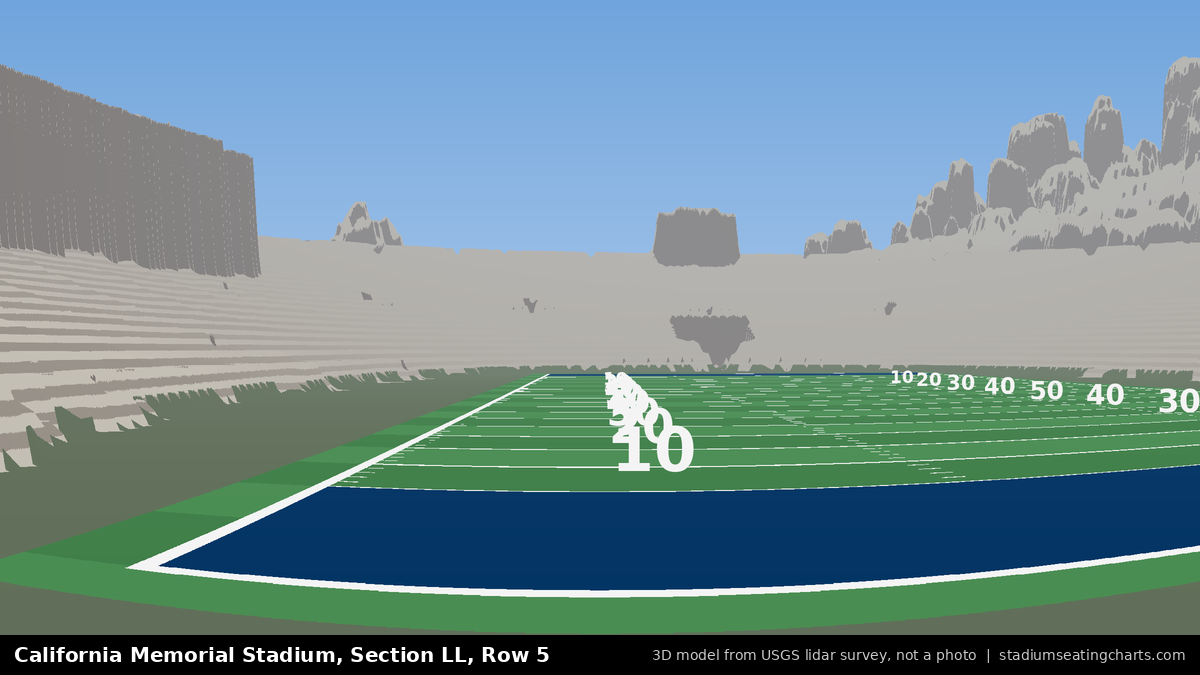 View from California Memorial Stadium Section LL, Row 5, looking toward the field