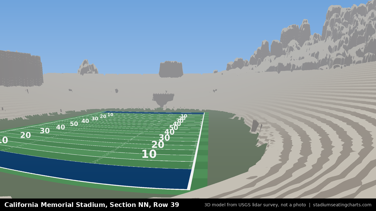 View from California Memorial Stadium Section NN, Row 39, looking toward the field