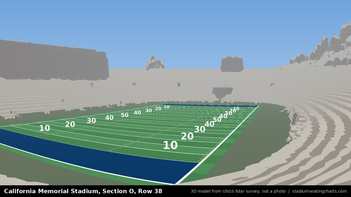 View from California Memorial Stadium Section O, Row 38, looking toward the field