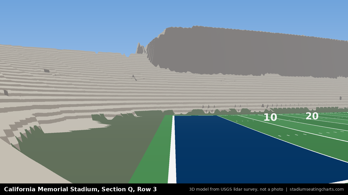 View from California Memorial Stadium Section Q, Row 3, looking toward the field
