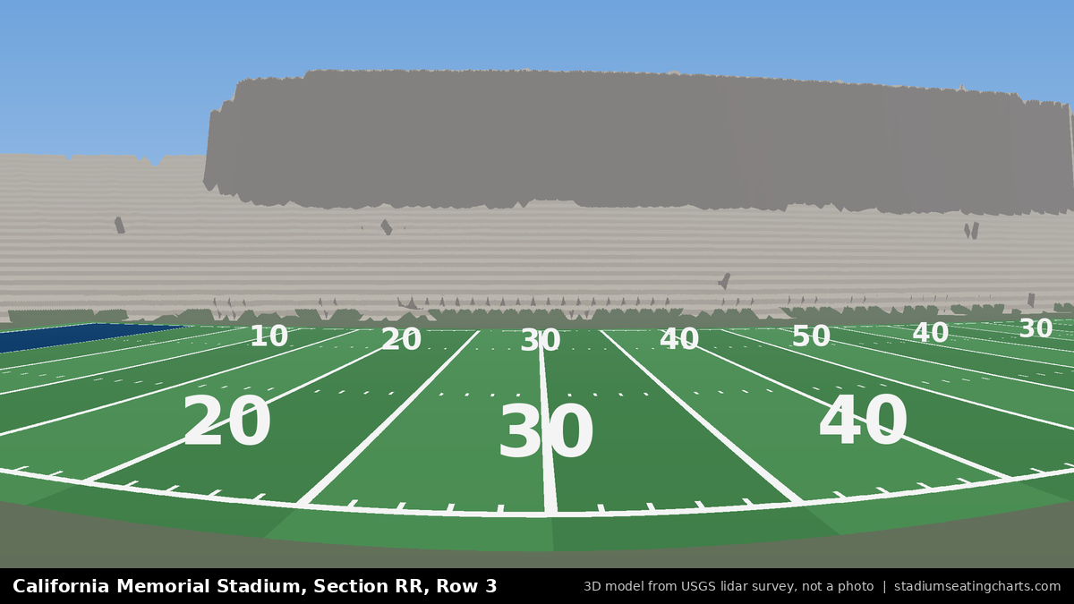 View from California Memorial Stadium Section RR, Row 3, looking toward the field