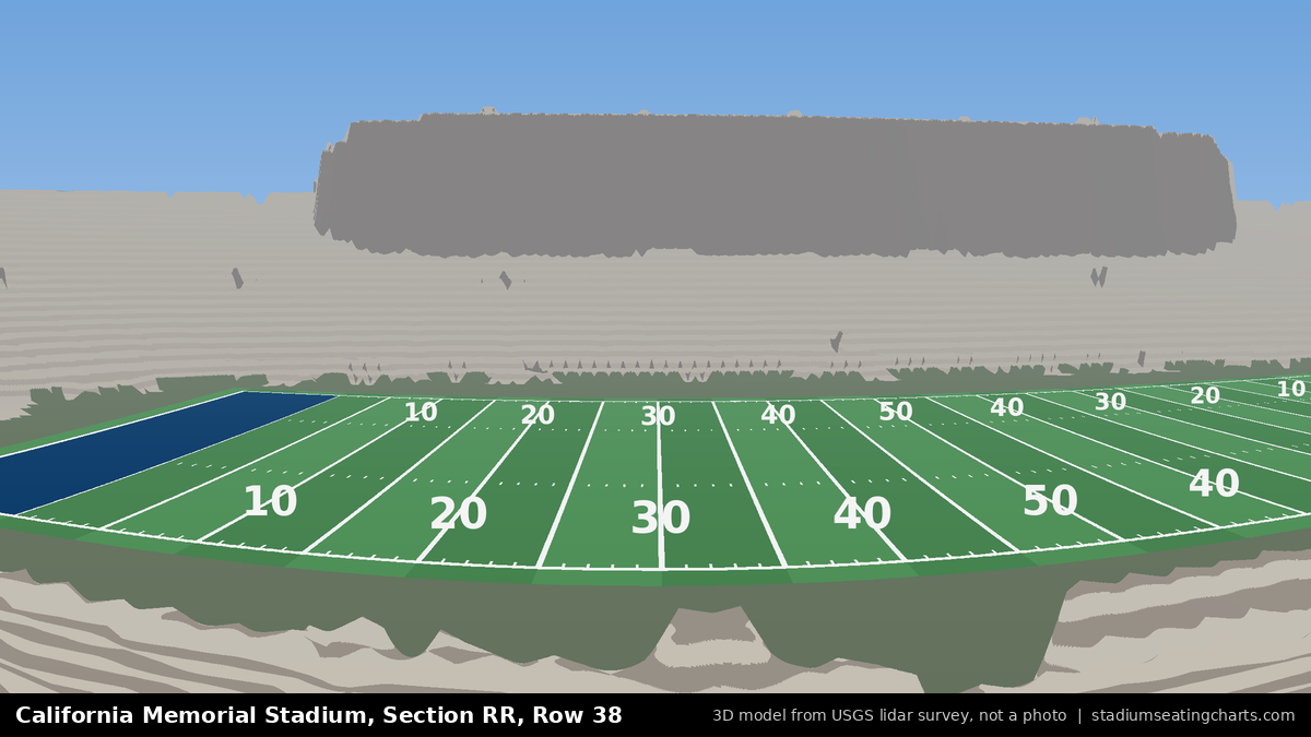 View from California Memorial Stadium Section RR, Row 38, looking toward the field