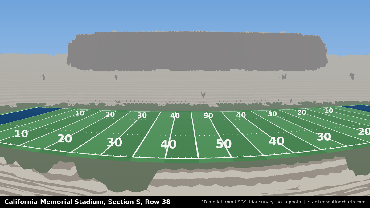 View from California Memorial Stadium Section S, Row 38, looking toward the field