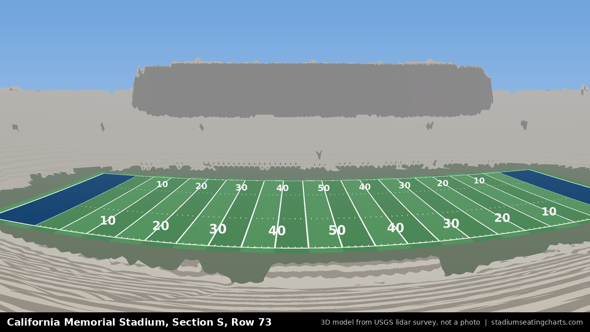 View from California Memorial Stadium Section S, Row 73, looking toward the field
