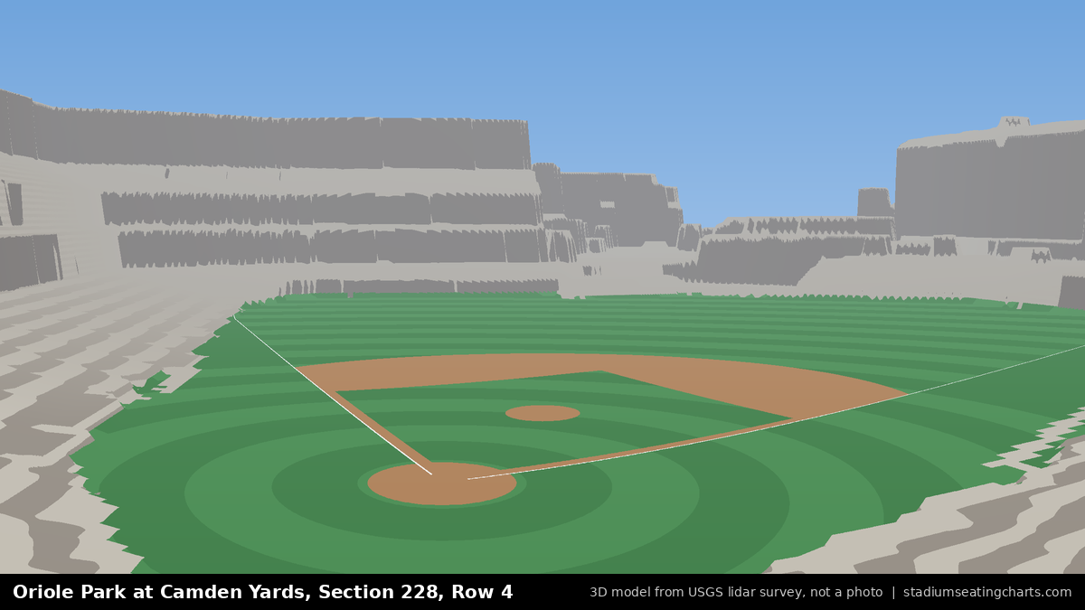 View from Oriole Park at Camden Yards Section 228, Row 4, looking toward the pitcher's mound