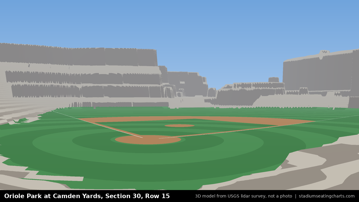 View from Oriole Park at Camden Yards Section 30, Row 15, looking toward the pitcher's mound