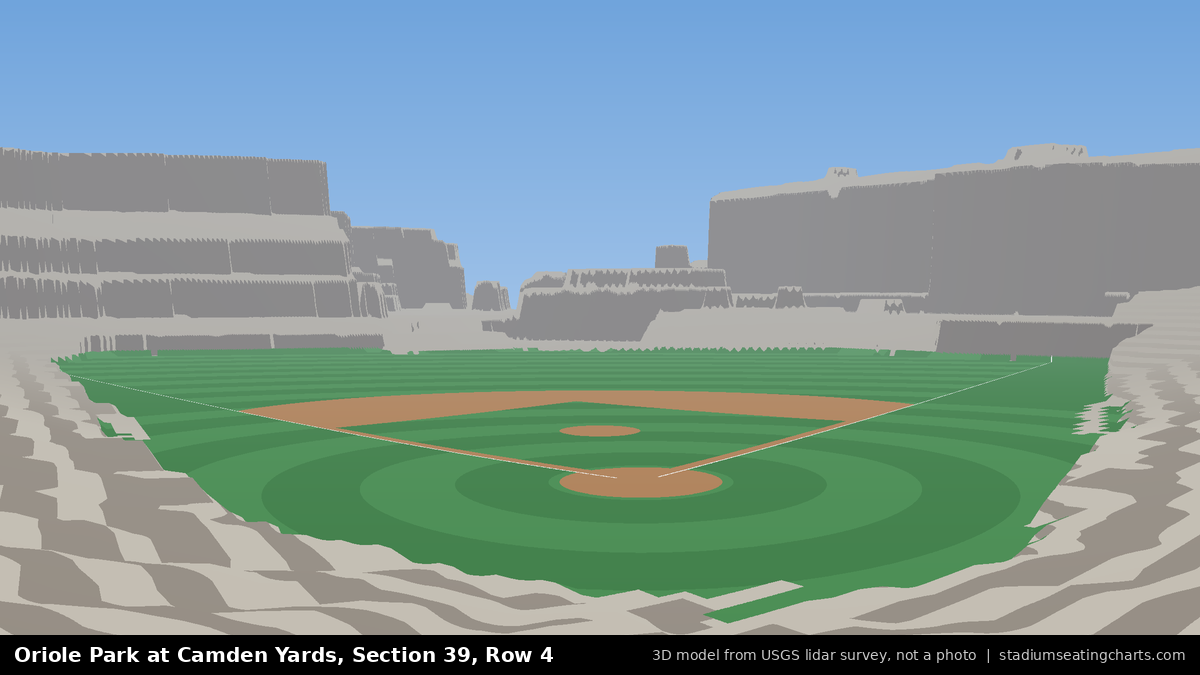 View from Oriole Park at Camden Yards Section 39, Row 4, looking toward the pitcher's mound