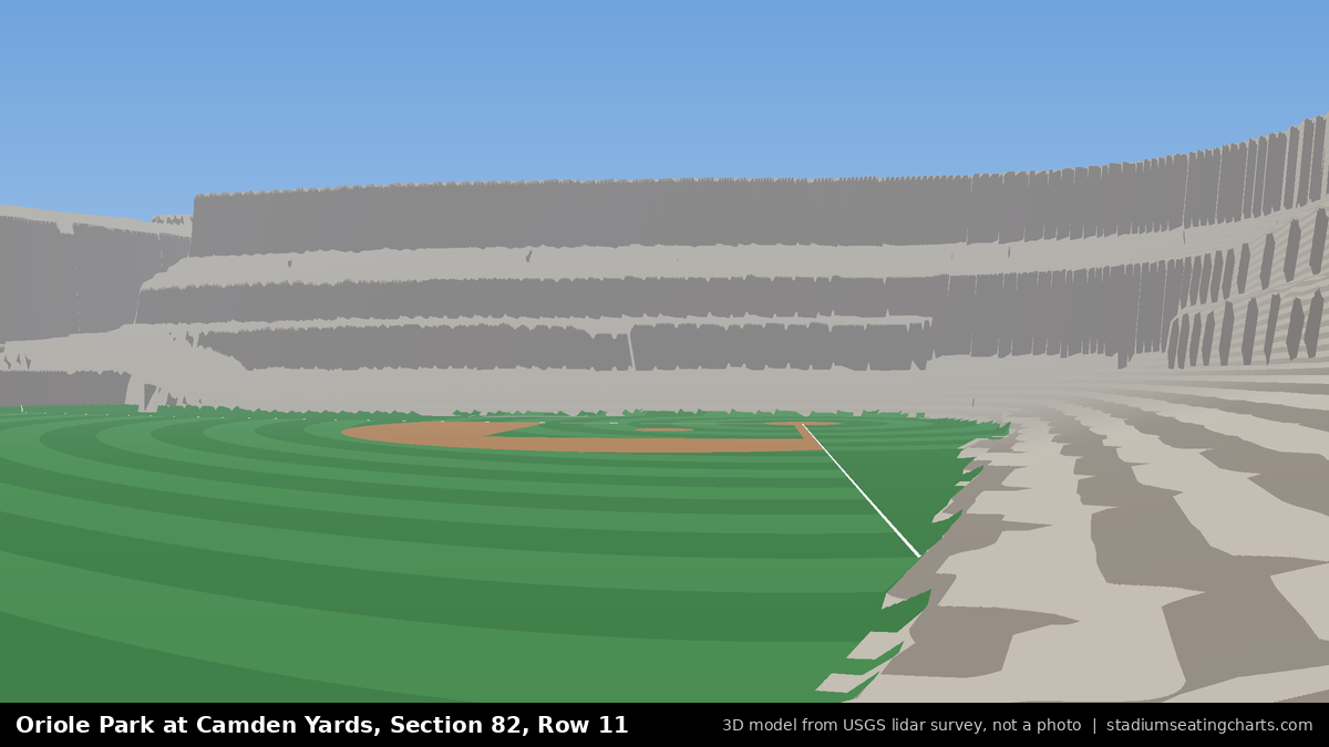 View from Oriole Park at Camden Yards Section 82, Row 11, looking toward the pitcher's mound