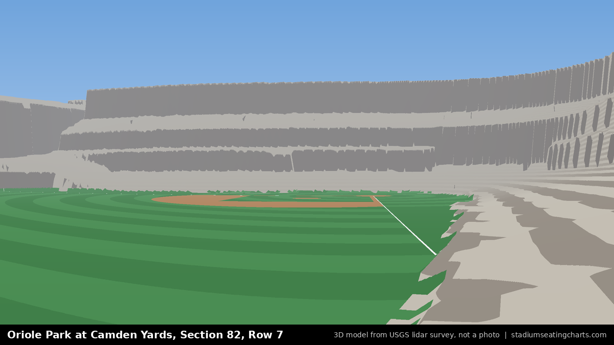 View from Oriole Park at Camden Yards Section 82, Row 7, looking toward the pitcher's mound