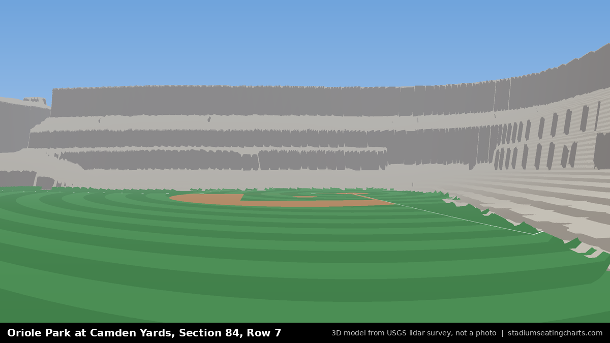 View from Oriole Park at Camden Yards Section 84, Row 7, looking toward the pitcher's mound