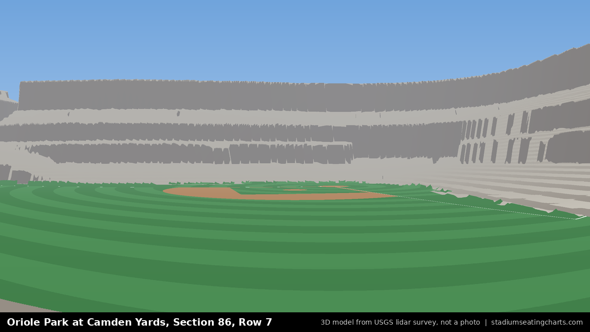 View from Oriole Park at Camden Yards Section 86, Row 7, looking toward the pitcher's mound