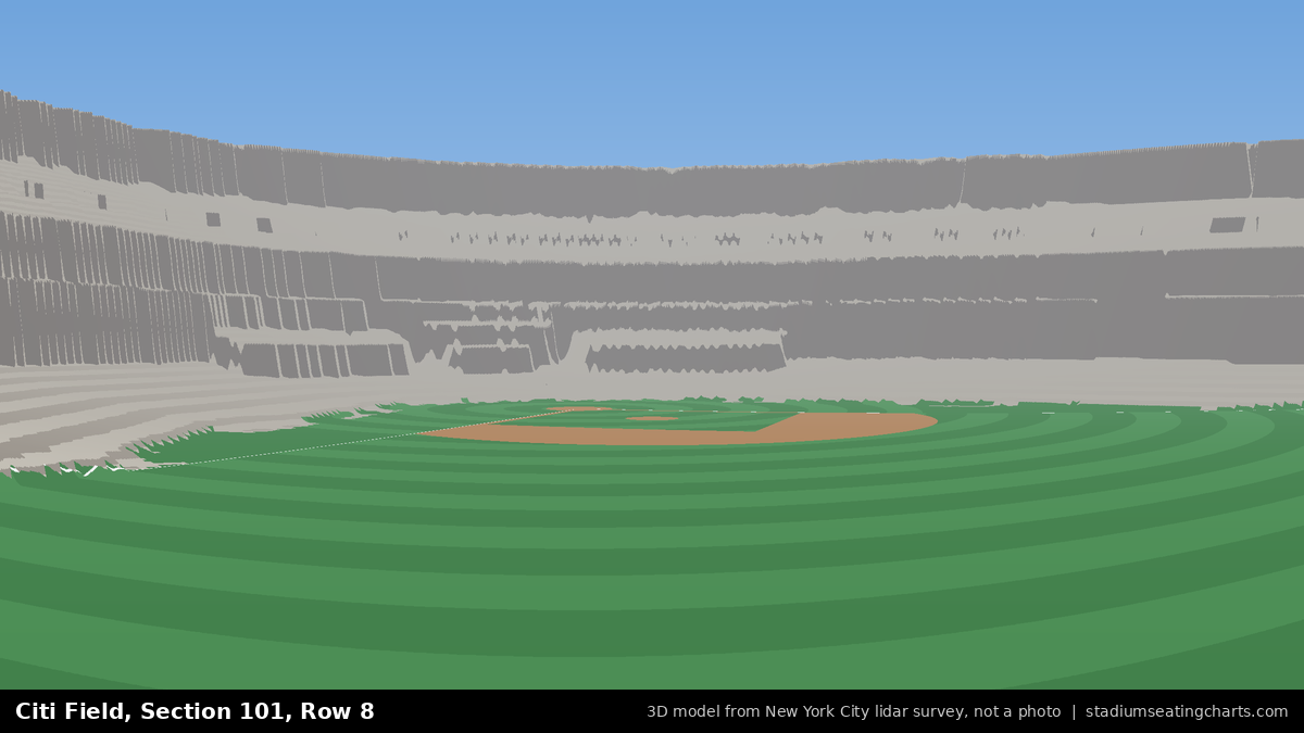 View from Citi Field Section 101, Row 8, looking toward the pitcher's mound