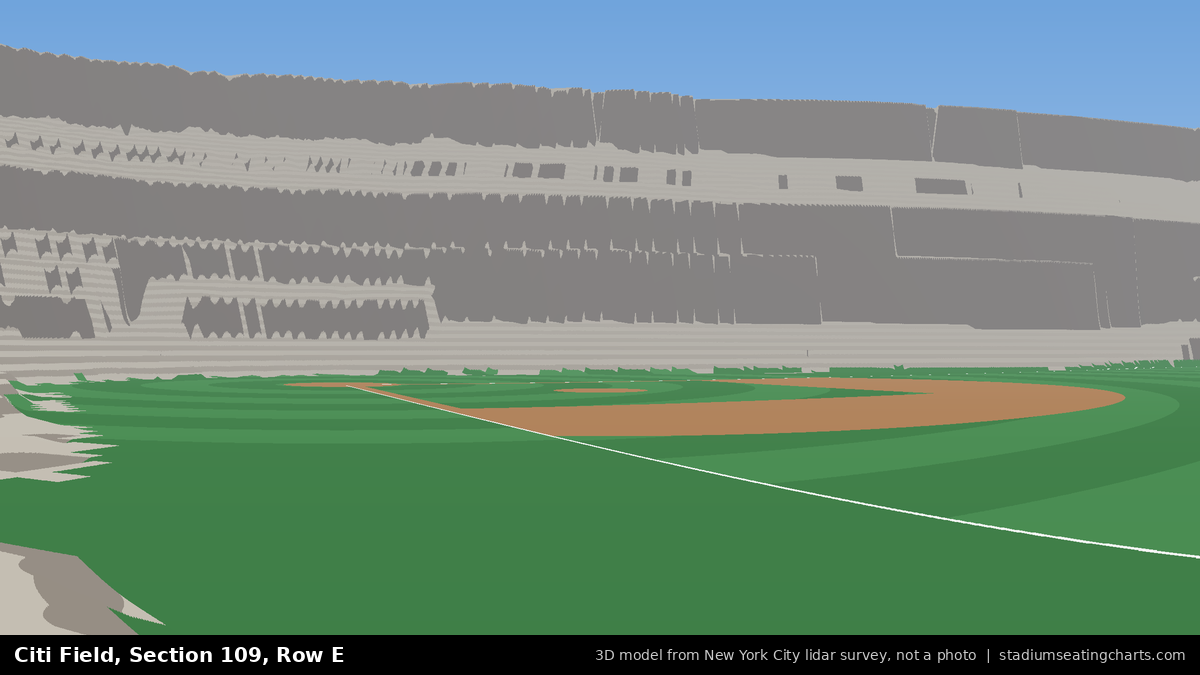 View from Citi Field Section 109, Row E, looking toward the pitcher's mound