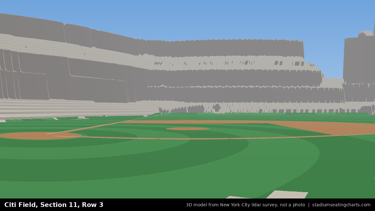 View from Citi Field Section 11, Row 3, looking toward the pitcher's mound