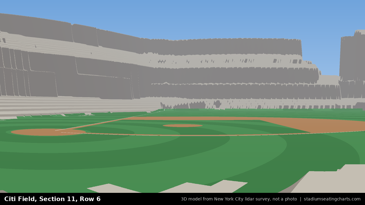 View from Citi Field Section 11, Row 6, looking toward the pitcher's mound