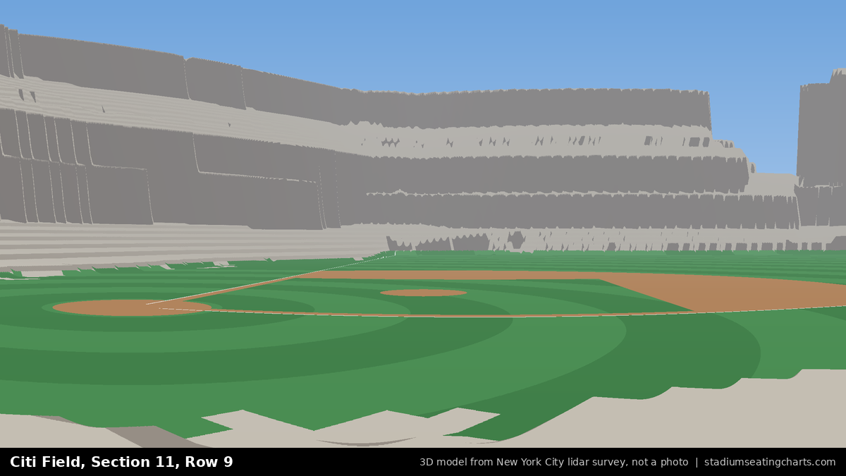 View from Citi Field Section 11, Row 9, looking toward the pitcher's mound