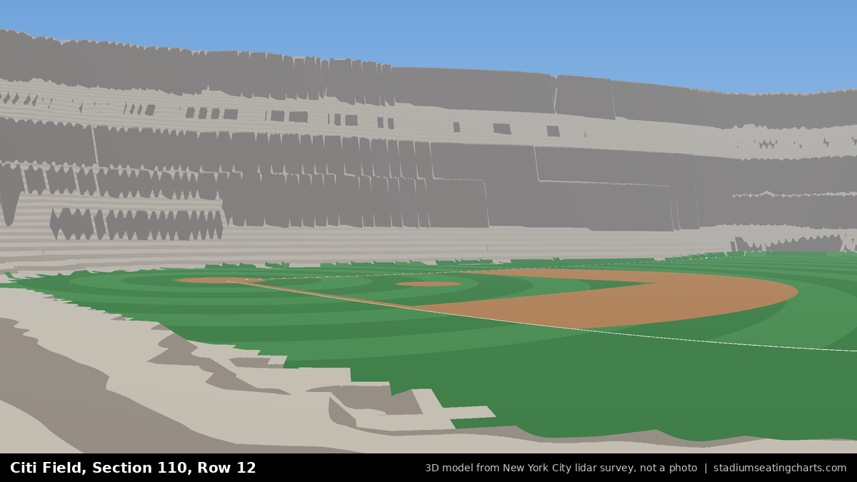 View from Citi Field Section 110, Row 12, looking toward the pitcher's mound