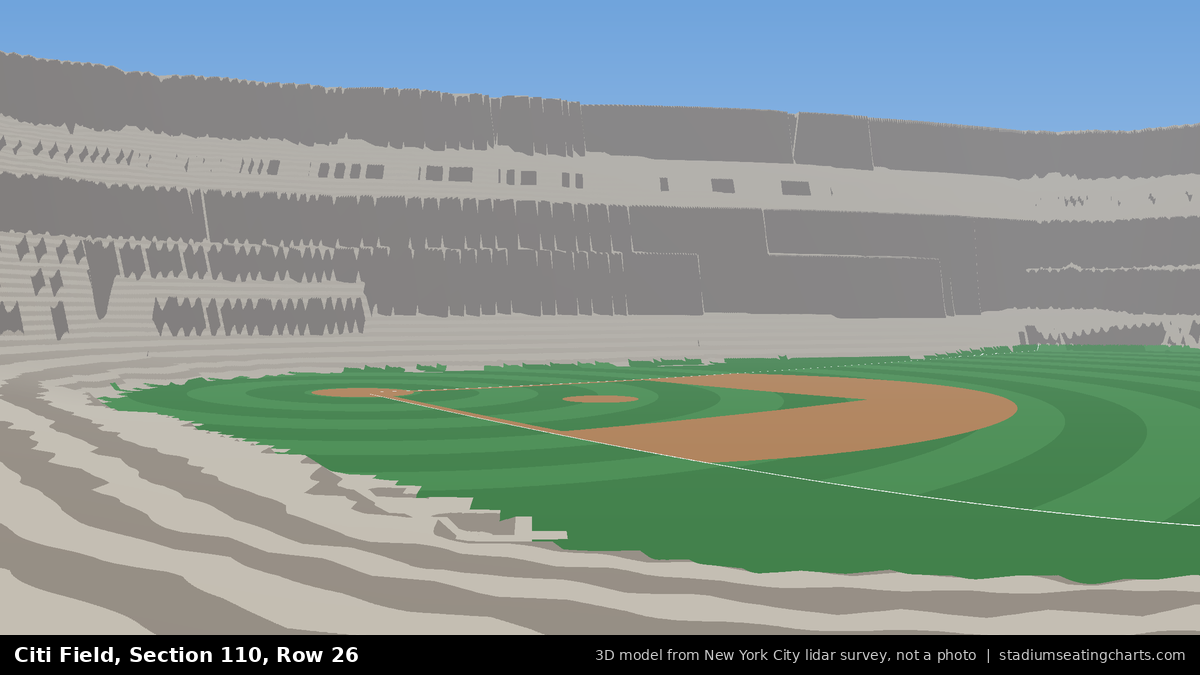 View from Citi Field Section 110, Row 26, looking toward the pitcher's mound