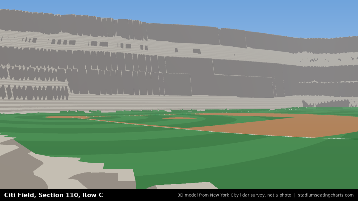 View from Citi Field Section 110, Row C, looking toward the pitcher's mound