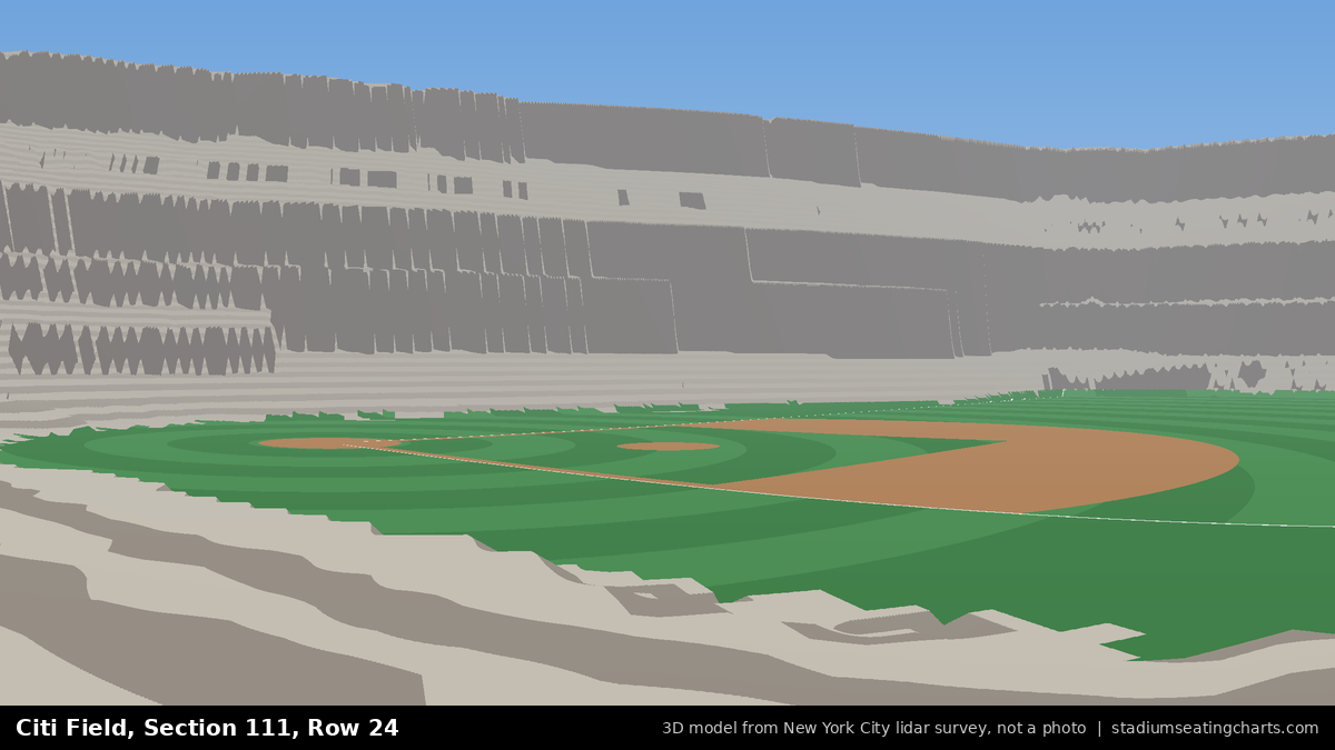 View from Citi Field Section 111, Row 24, looking toward the pitcher's mound
