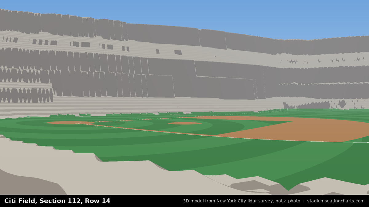 View from Citi Field Section 112, Row 14, looking toward the pitcher's mound