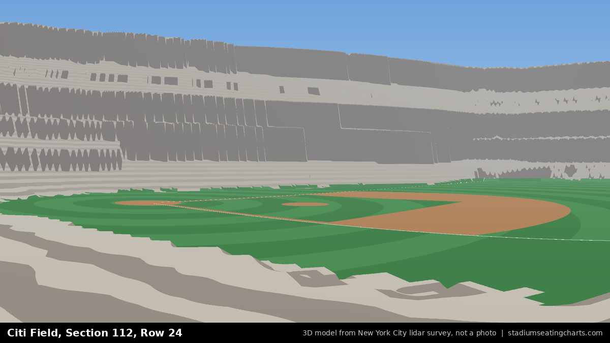 View from Citi Field Section 112, Row 24, looking toward the pitcher's mound