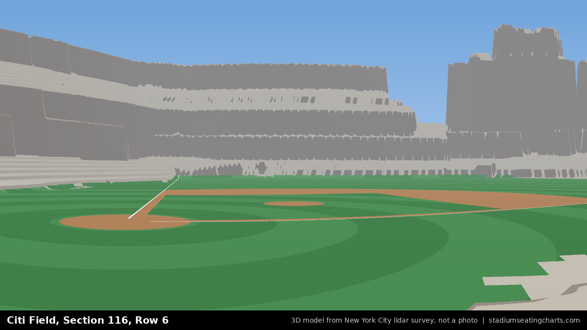 View from Citi Field Section 116, Row 6, looking toward the pitcher's mound