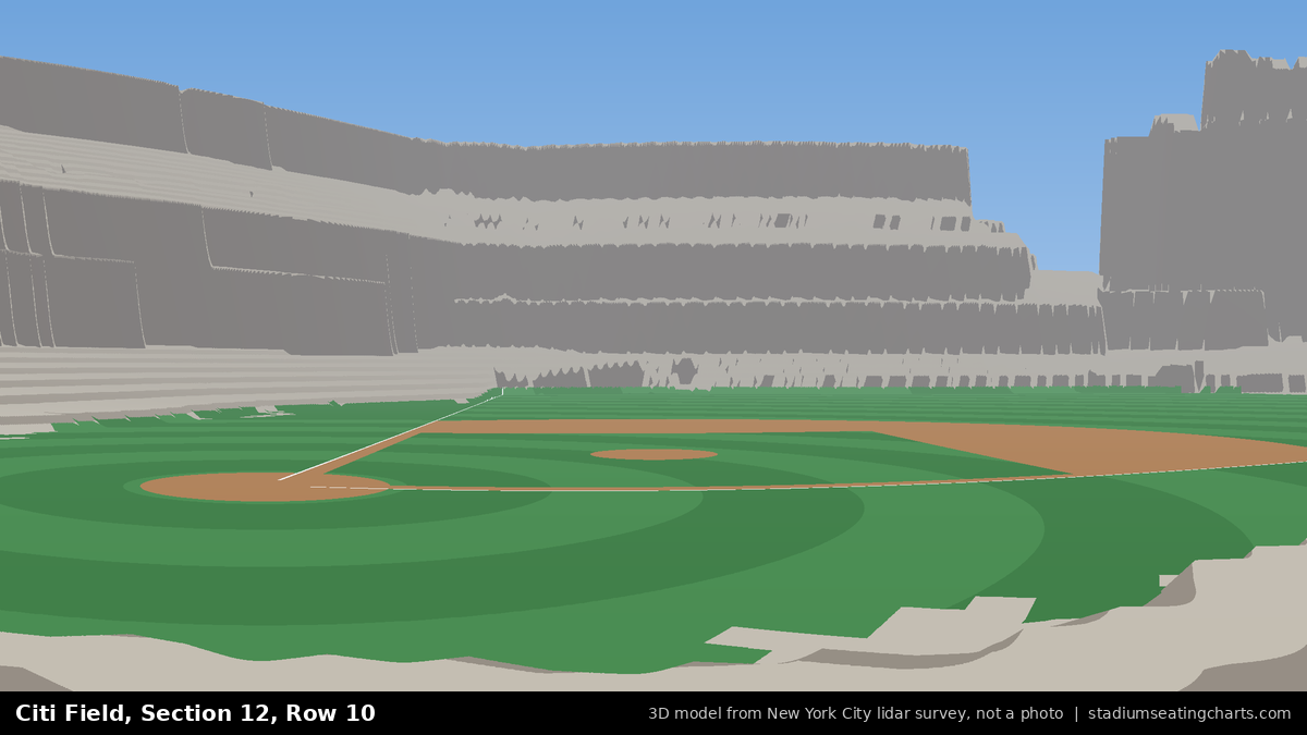 View from Citi Field Section 12, Row 10, looking toward the pitcher's mound