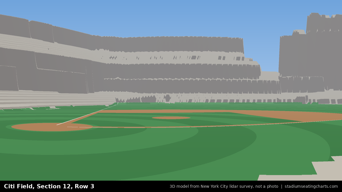View from Citi Field Section 12, Row 3, looking toward the pitcher's mound