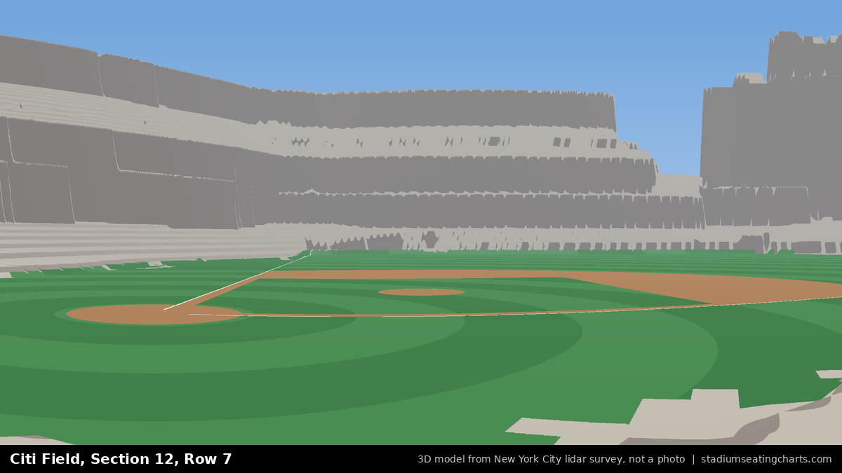 View from Citi Field Section 12, Row 7, looking toward the pitcher's mound