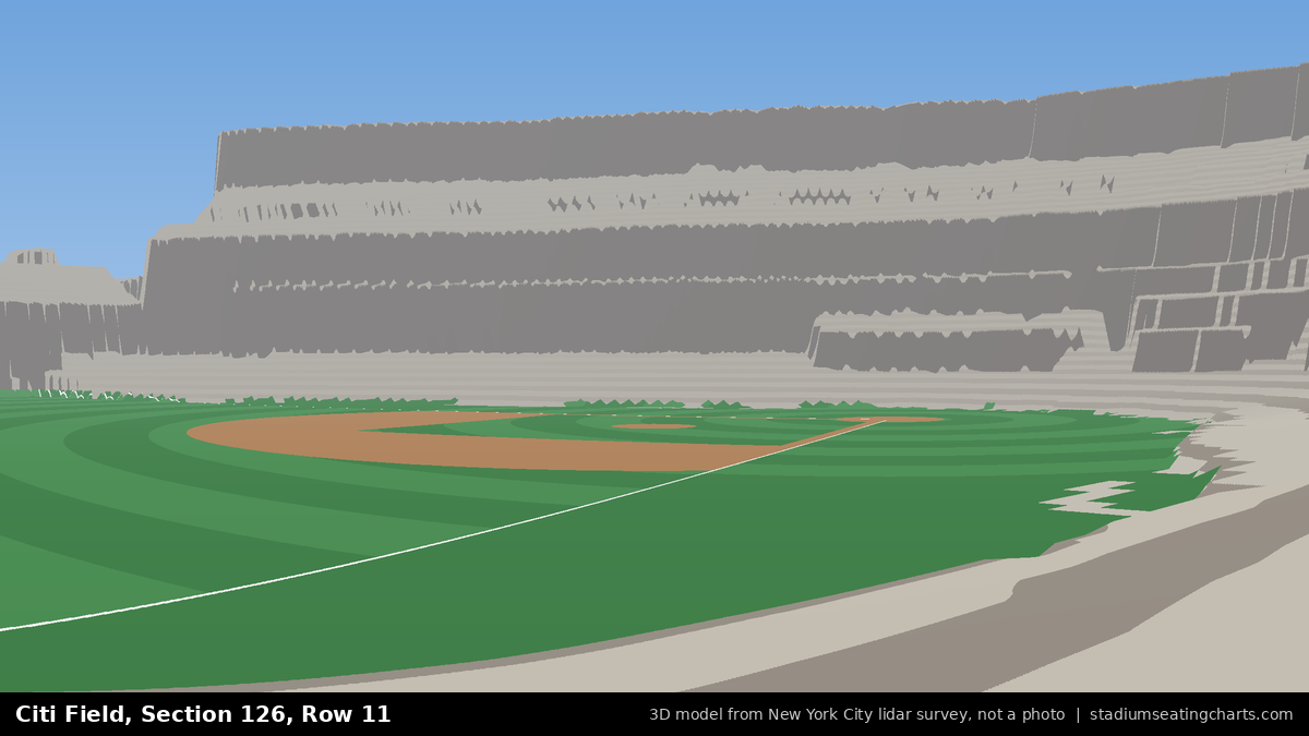 View from Citi Field Section 126, Row 11, looking toward the pitcher's mound