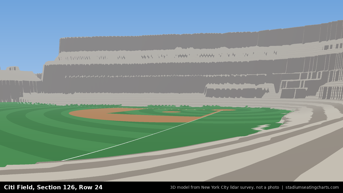 View from Citi Field Section 126, Row 24, looking toward the pitcher's mound