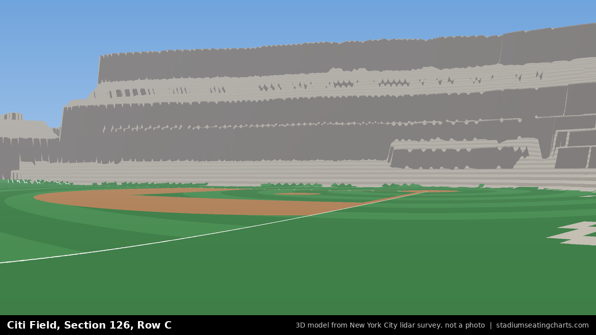 View from Citi Field Section 126, Row C, looking toward the pitcher's mound