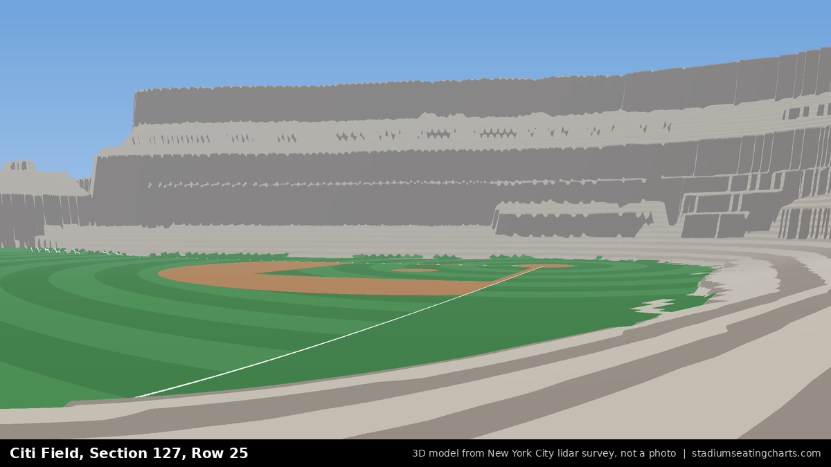 View from Citi Field Section 127, Row 25, looking toward the pitcher's mound
