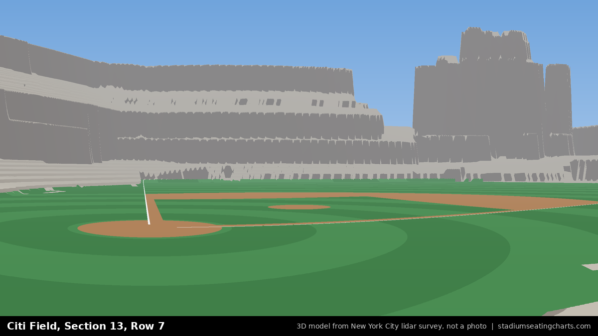 View from Citi Field Section 13, Row 7, looking toward the pitcher's mound