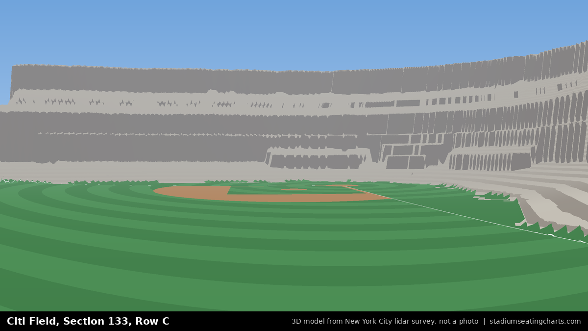 View from Citi Field Section 133, Row C, looking toward the pitcher's mound