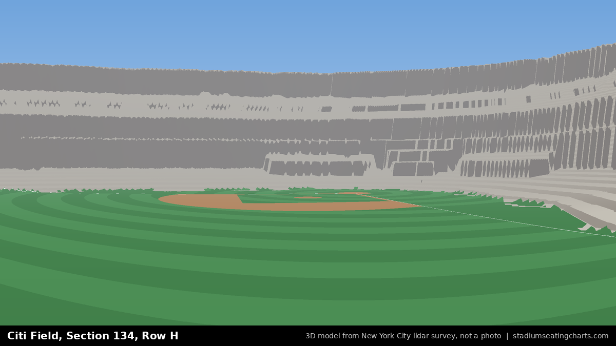 View from Citi Field Section 134, Row H, looking toward the pitcher's mound