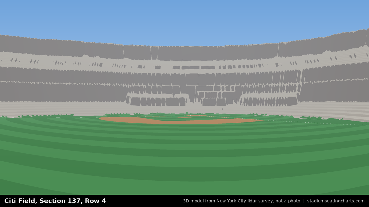 View from Citi Field Section 137, Row 4, looking toward the pitcher's mound
