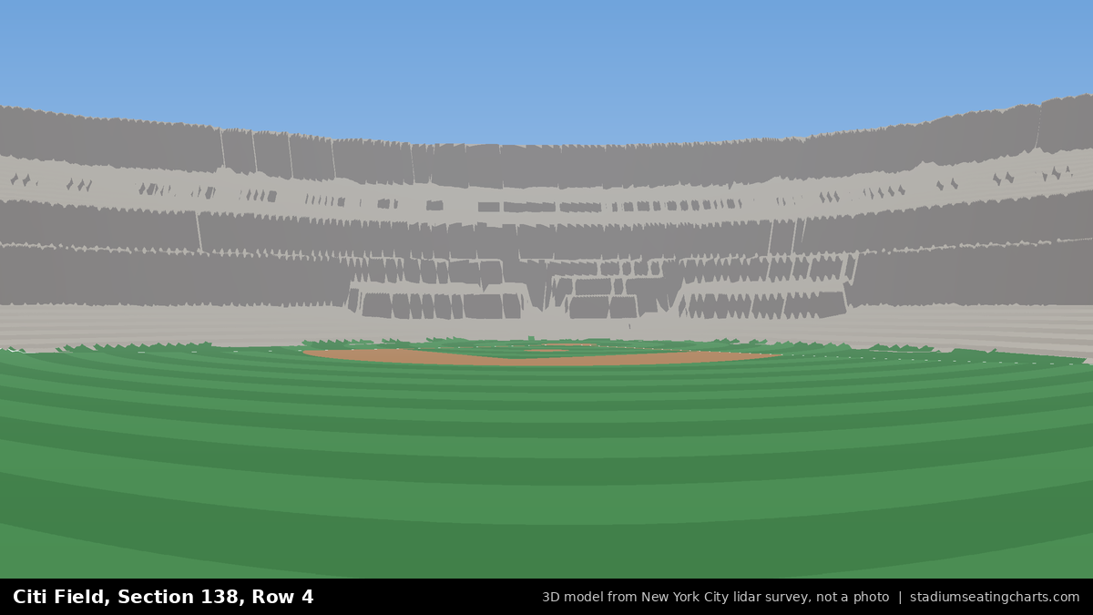 View from Citi Field Section 138, Row 4, looking toward the pitcher's mound
