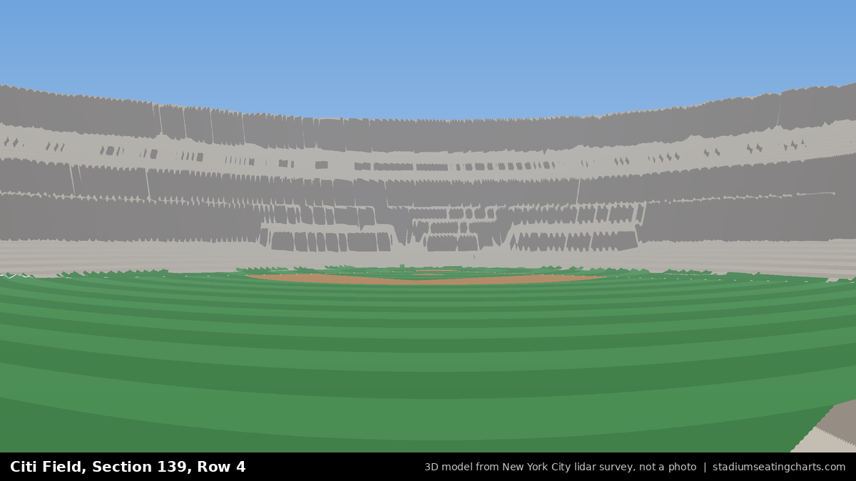 View from Citi Field Section 139, Row 4, looking toward the pitcher's mound