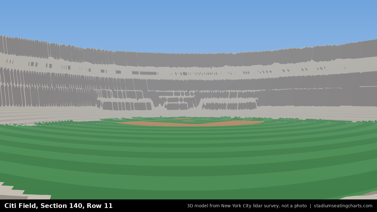 View from Citi Field Section 140, Row 11, looking toward the pitcher's mound