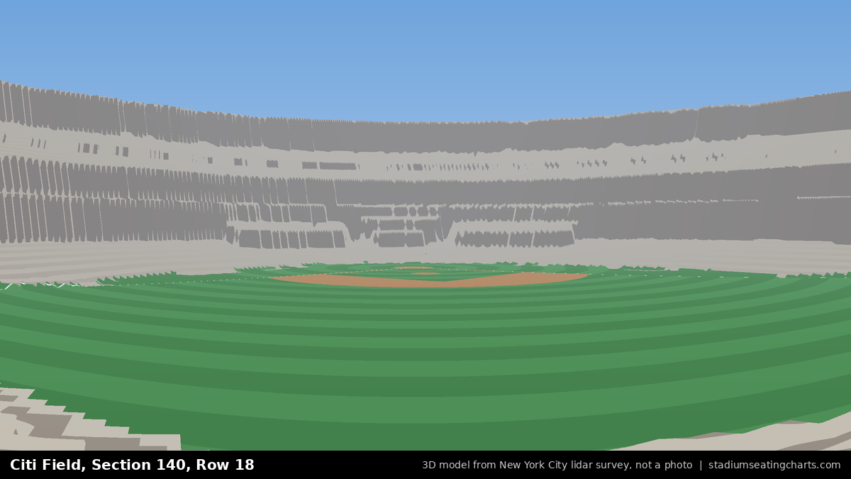 View from Citi Field Section 140, Row 18, looking toward the pitcher's mound