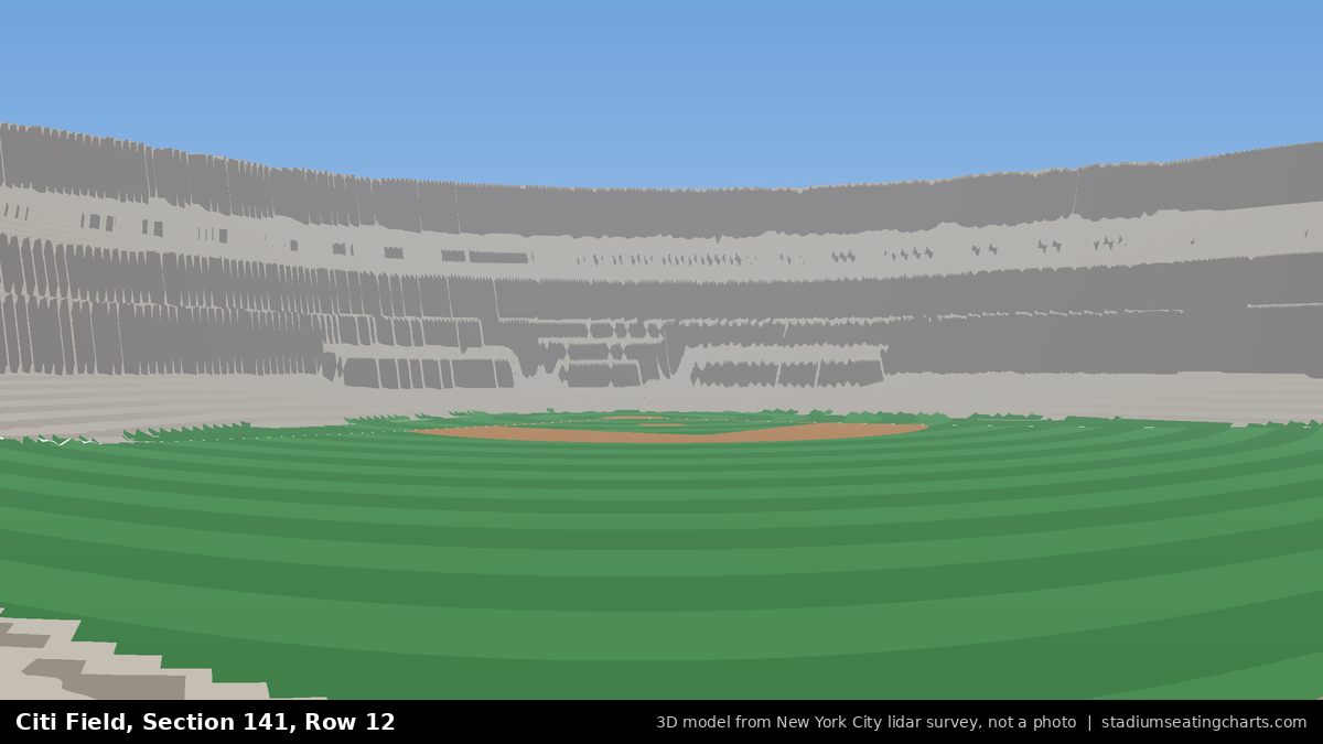 View from Citi Field Section 141, Row 12, looking toward the pitcher's mound