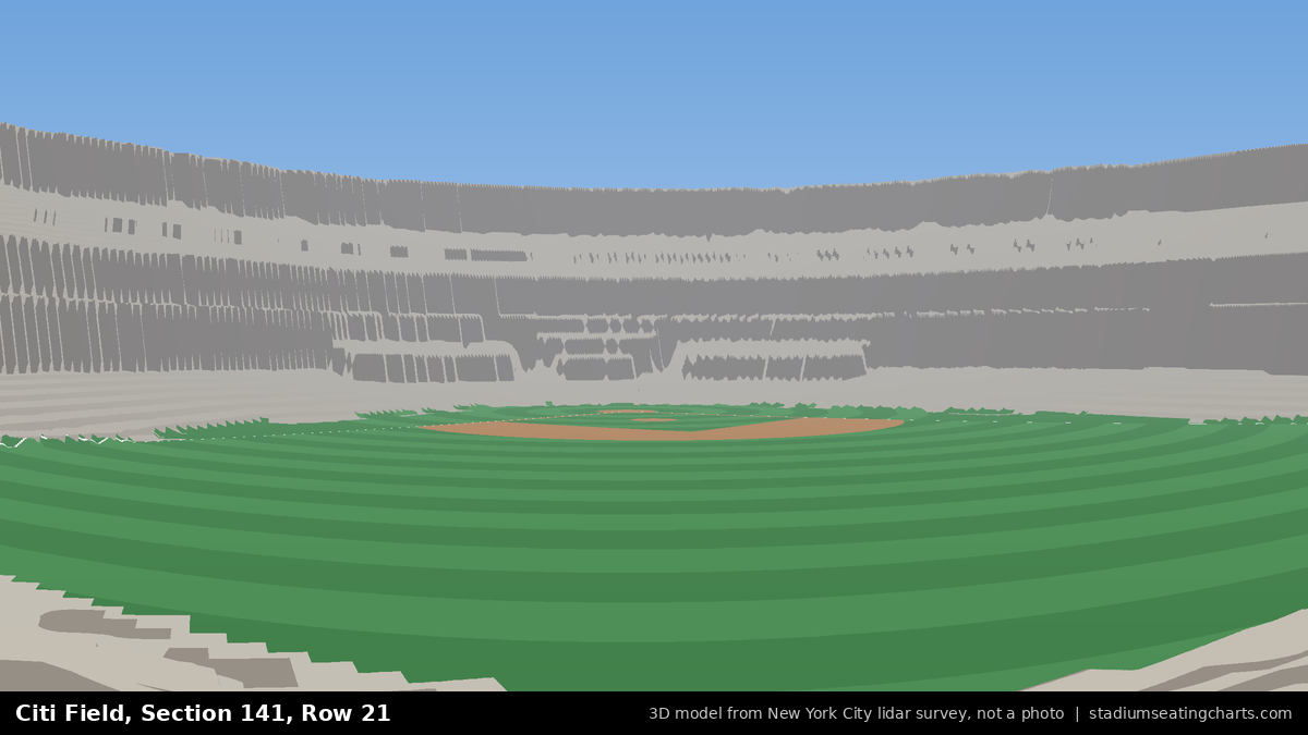 View from Citi Field Section 141, Row 21, looking toward the pitcher's mound